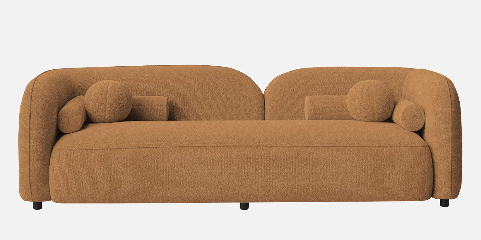 Corny Boucle Fabric 3 Seater Sofa In Daisy Yellow Colour - Febonic Living