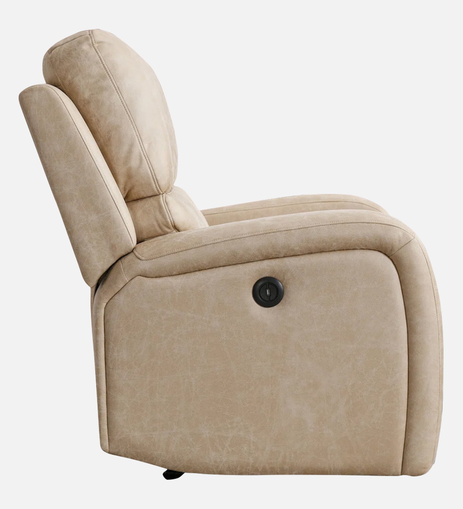 Mason Leatherette 1 Seater Motorized Recliner In Beige Faux Leather Finish - Febonic Living
