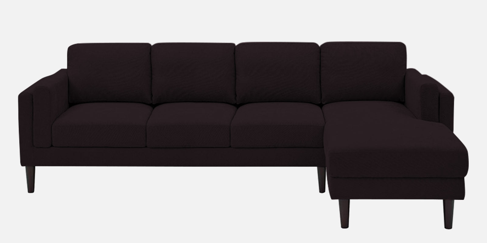 Creata Fabric LHS Sectional Sofa (3+Lounger) in Cara Brown Colour by Febonic
