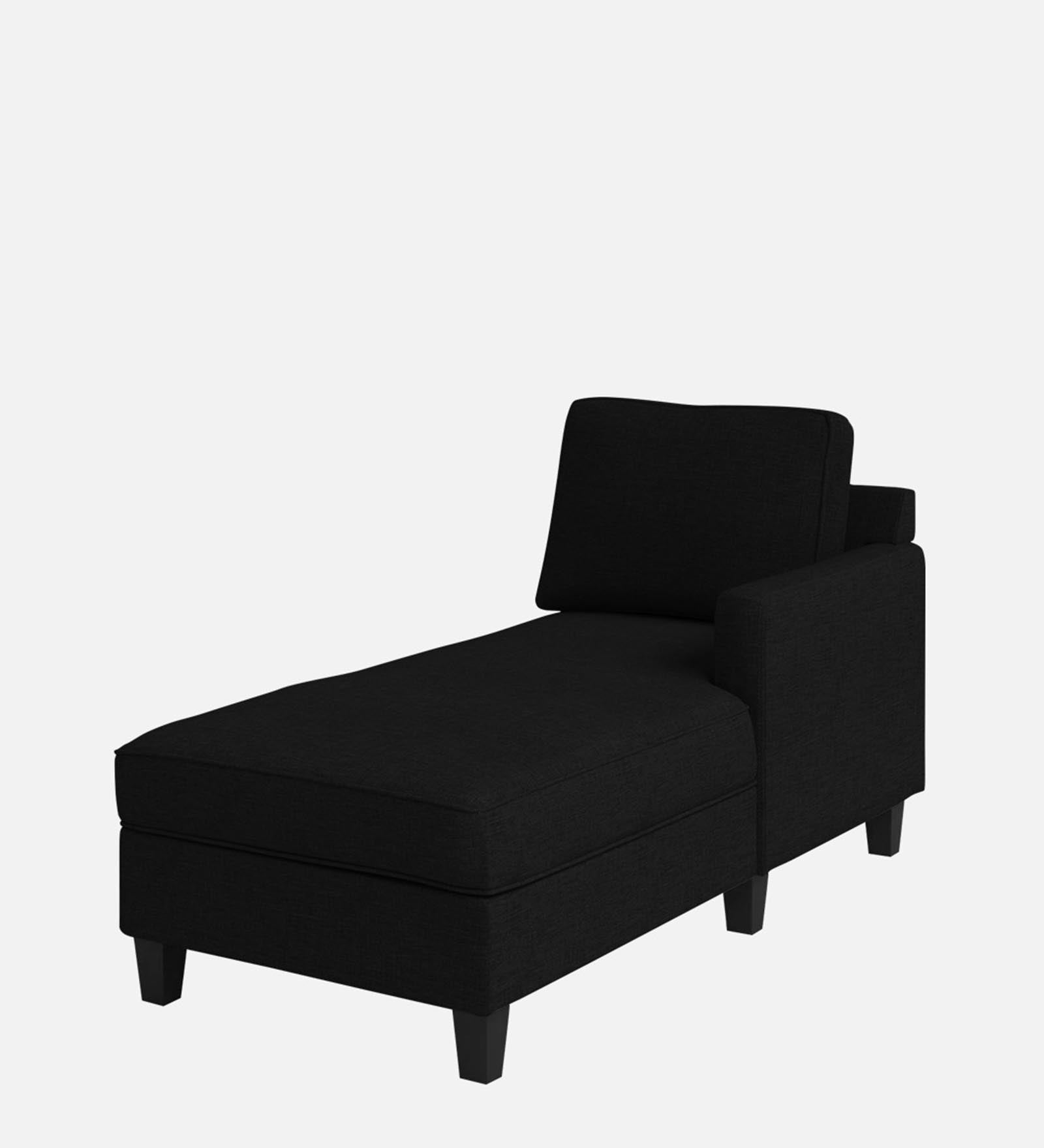 Royee Fabric RHS Chaise Lounger In Zed Black Colour With Storage - Febonic Living