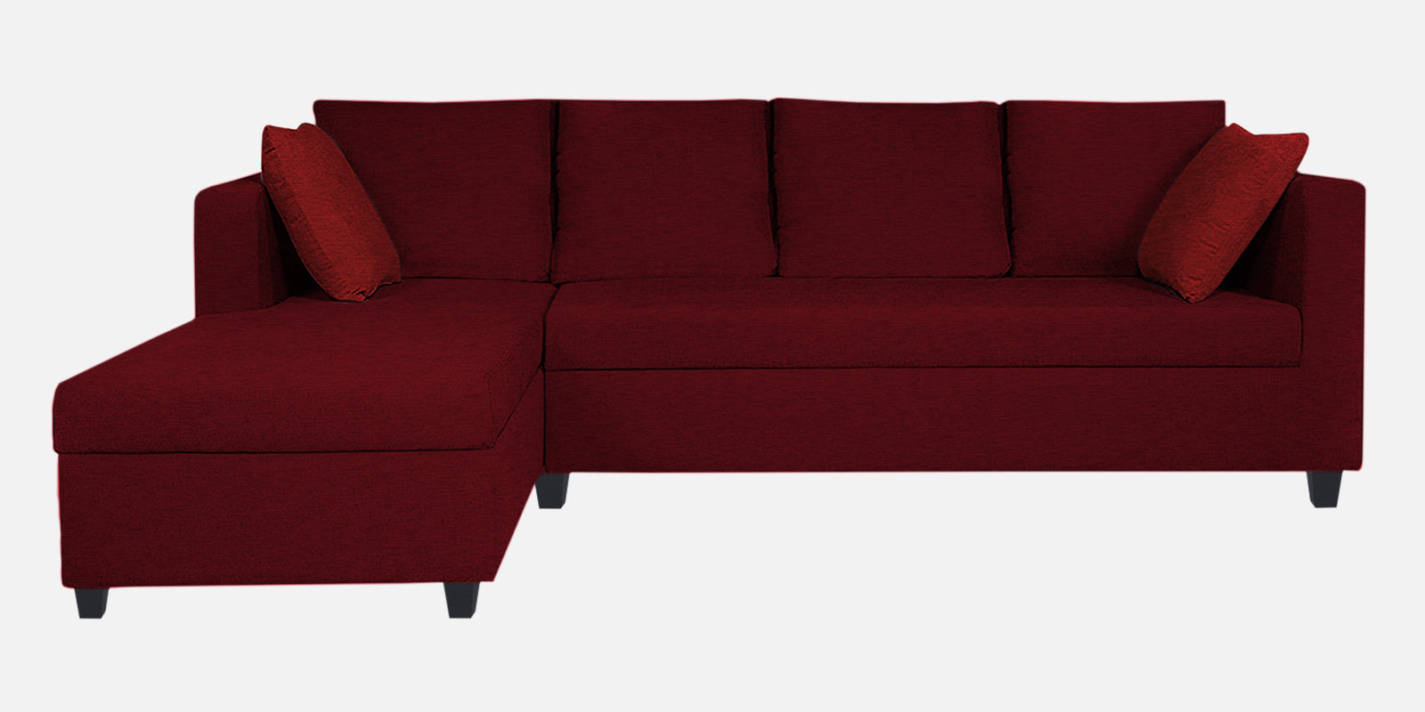 Nebula Fabric RHS Sectional Sofa (3+Lounger) In Ruby Red Colour - Febonic Living