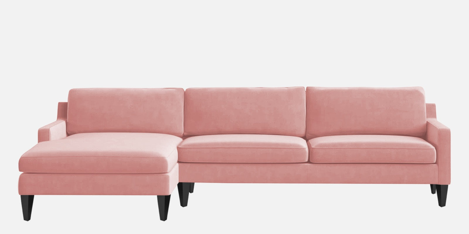 Jones Velvet RHS Sectional Sofa (3+Lounger) In Millennial Pink Colour - Febonic Living