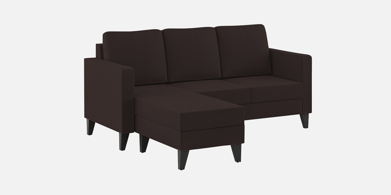 Nori Fabric RHS Sectional Sofa (2+Lounger) In Dark Brown Colour - Febonic Living