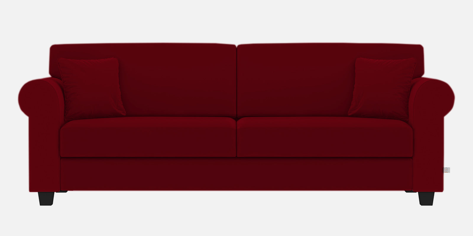 Numonk Velvet 3 Seater Sofa In Cherry Red Colour - Febonic Living