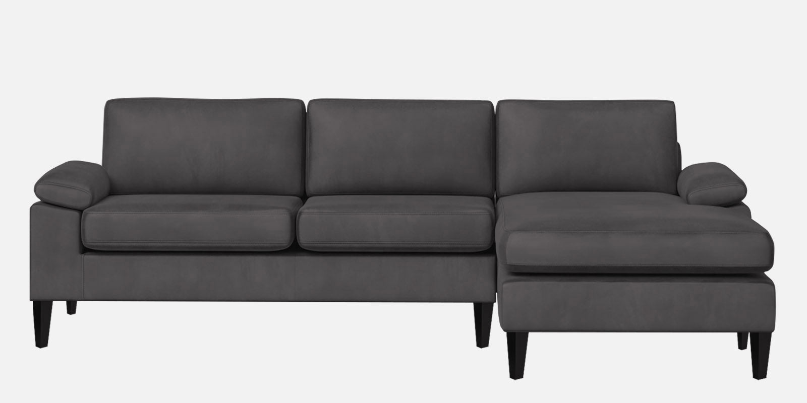 Vegas Velvet LHS Sectional Sofa (3+Lounger) In Davy Grey Colour - Febonic Living