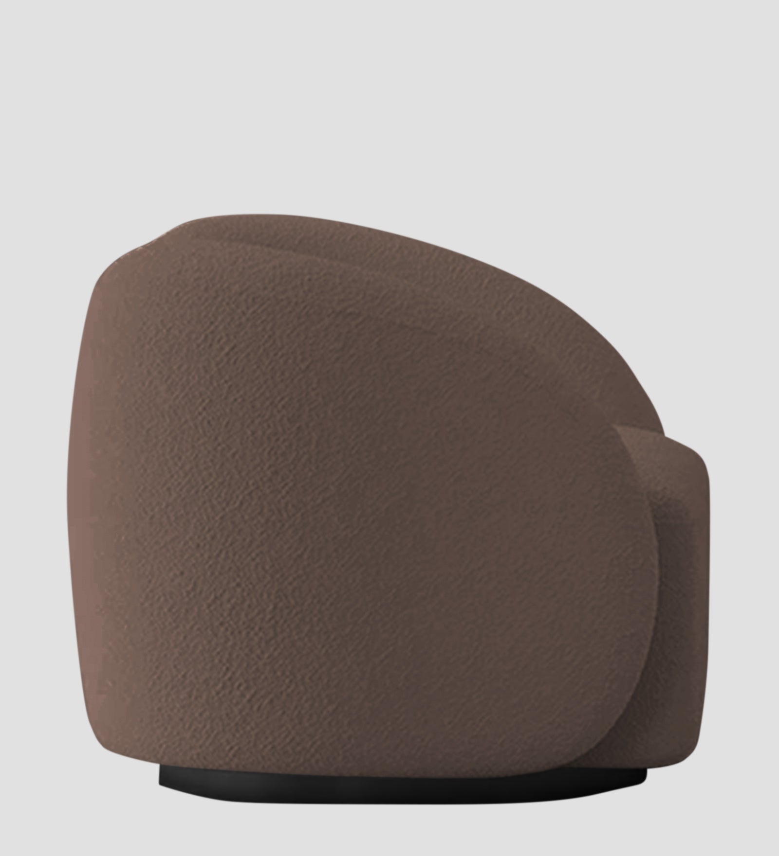 Miles Boucle Fabric Swivel Chair in Truffle Brown Colour
