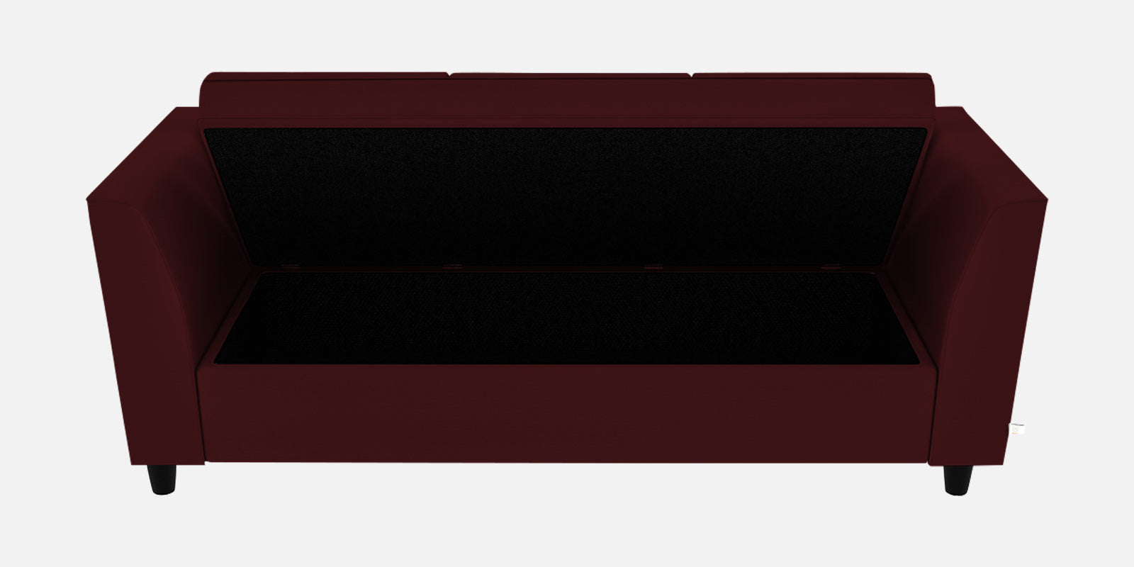 Bristo Velvet 3 Seater Sofa In Dark Maroon Colour With Storage - Febonic Living