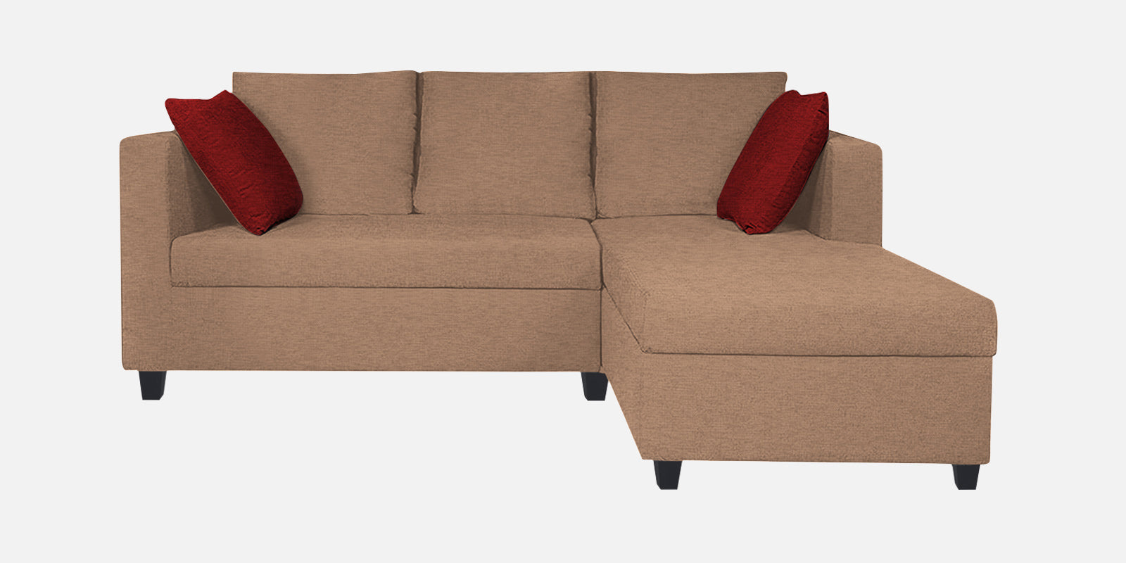 Nebula Fabric LHS Sectional Sofa (2+Lounger) In Cosmic Beige Colour - Febonic Living