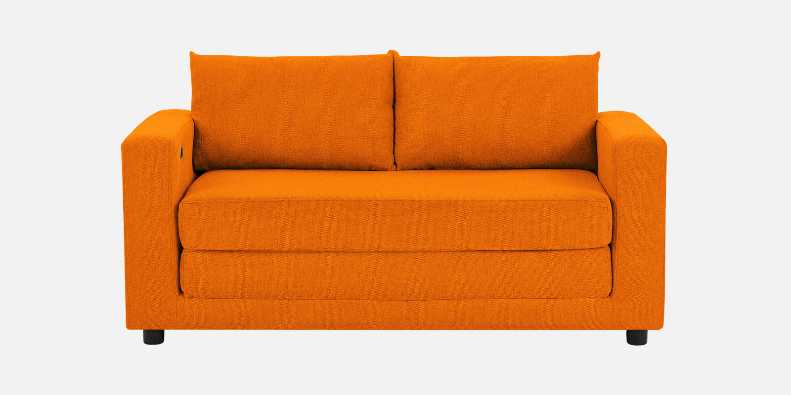Roman Fabric 3 Seater Foldable Sofa Cum Bed In Vivid Orange Colour With USB Portable Type - Febonic Living