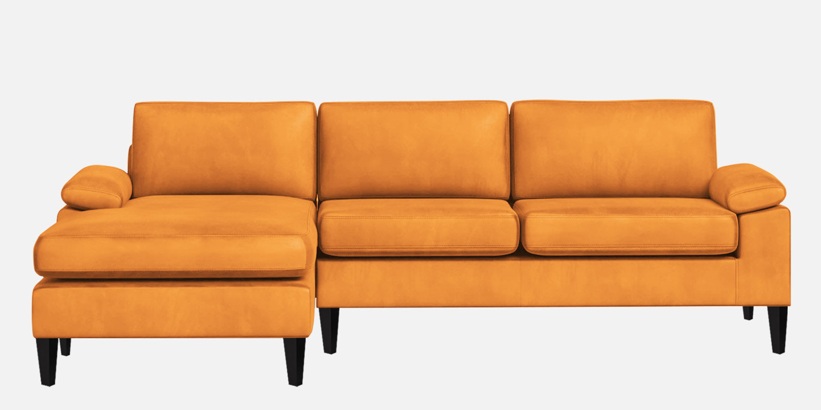 Vegas Velvet RHS Sectional Sofa (3+Lounger) In Tangerine orange Colour - Febonic Living