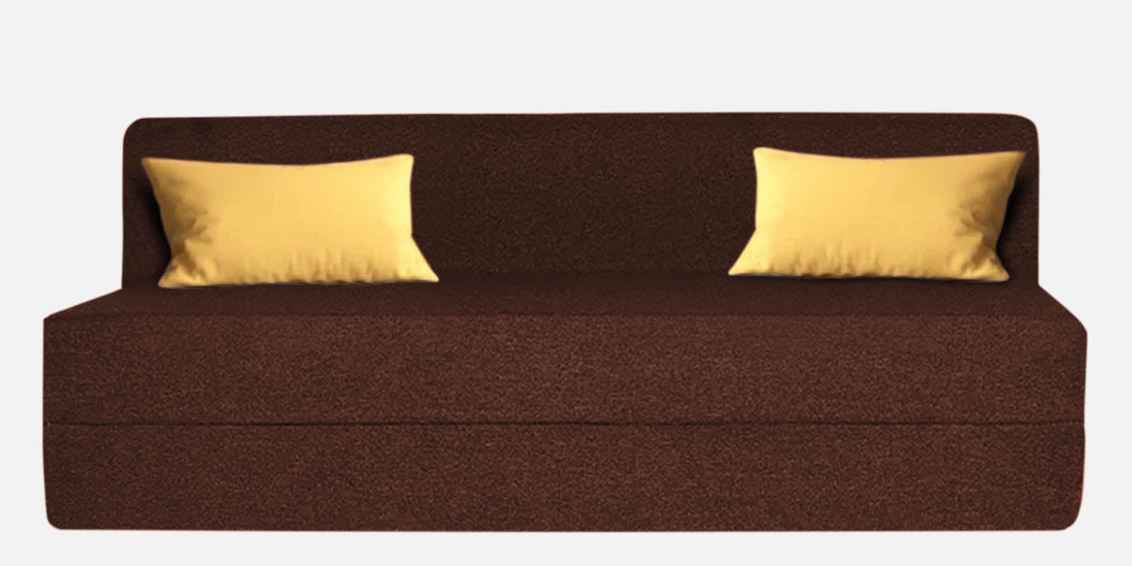 Fleepy Fabric 3 Seater Foldable Sofa Cum Bed In Coffee Brown Colour - Febonic Living