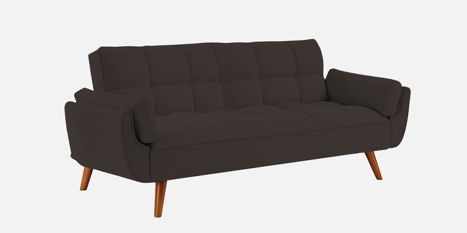 Melano Fabric 3 Seater Convertible Sofa Cum Bed In Cidar Brown Colour - Febonic Living