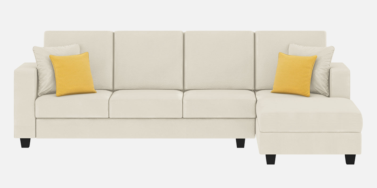Nabi Fabric LHS Sectional Sofa (3+Lounger) In Ivory cream Colour - Febonic Living