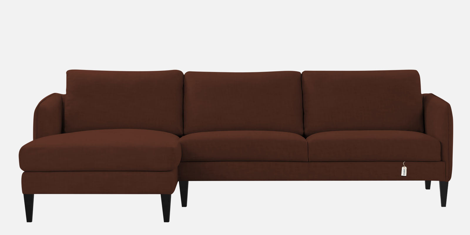 Piku Fabric RHS Sectional Sofa (3+Lounger) In Coffee Brown Colour - Febonic Living