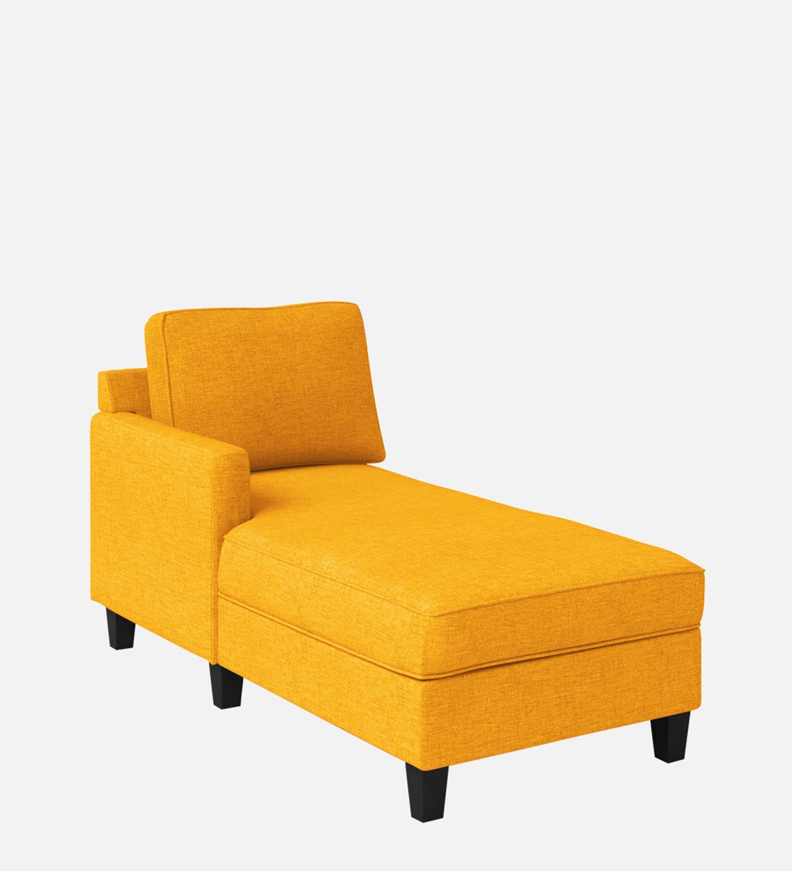 Royee Fabric LHS Chaise Lounger In Bold Yellow Colour With Storage - Febonic Living