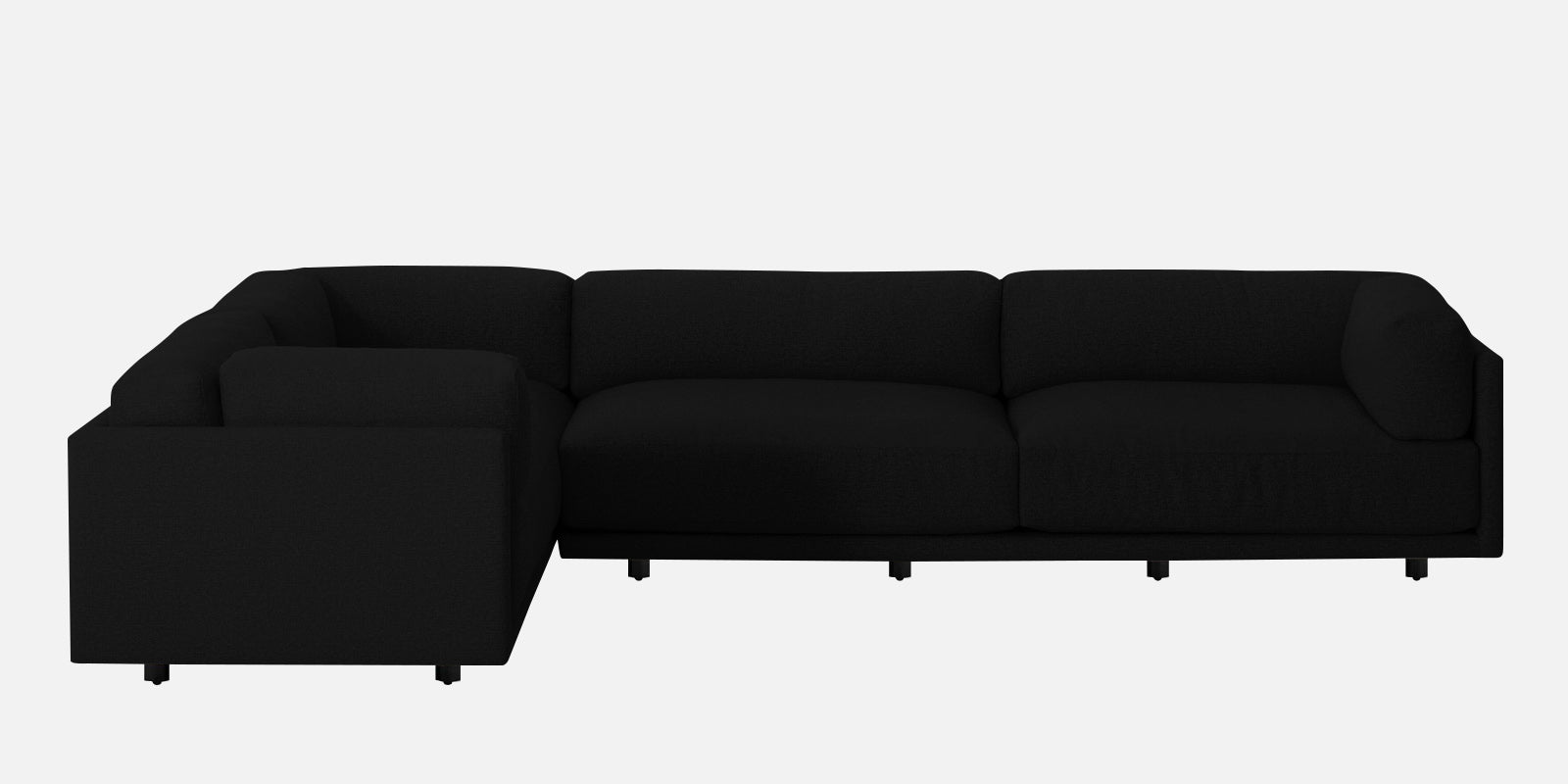 Nixon Fabric 6 Seater LHS Corner Sofa In Zed Black Colour - Febonic Living