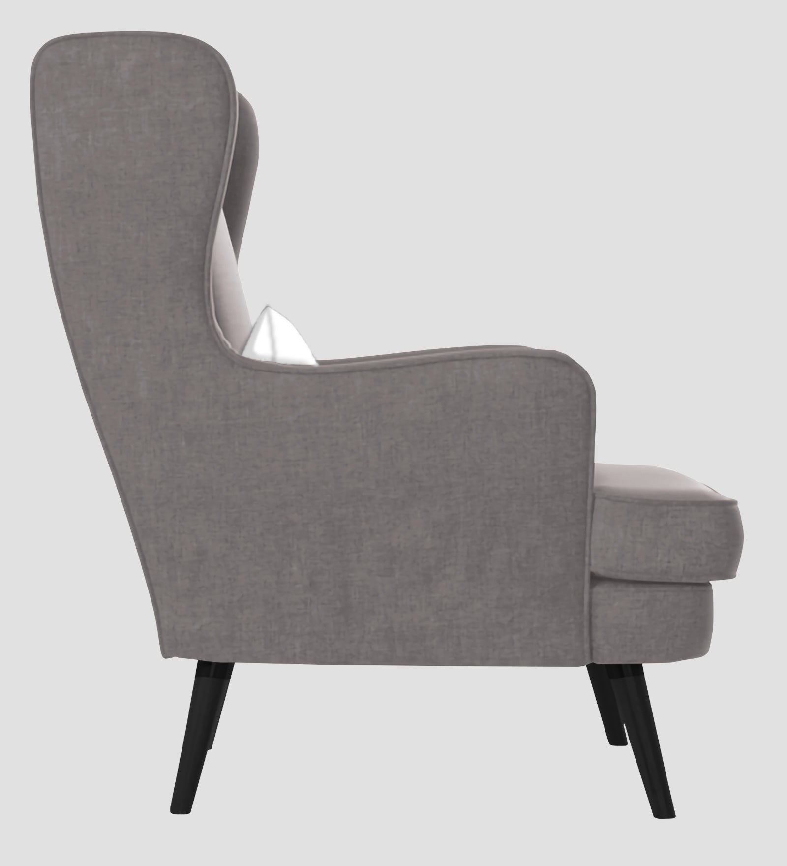 Niya Velvet Wing Chair In Pearl Grey Colour - Febonic Living