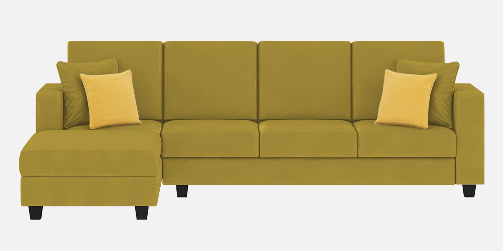 Nabi Fabric RHS Sectional Sofa (3+Lounger) In Parrot Green Colour - Febonic Living