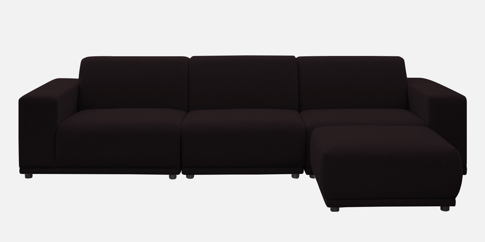 Adam Fabric RHS Sectional Sofa (3+Ottoman Lounger) In Cara Brown Colour - Febonic Living