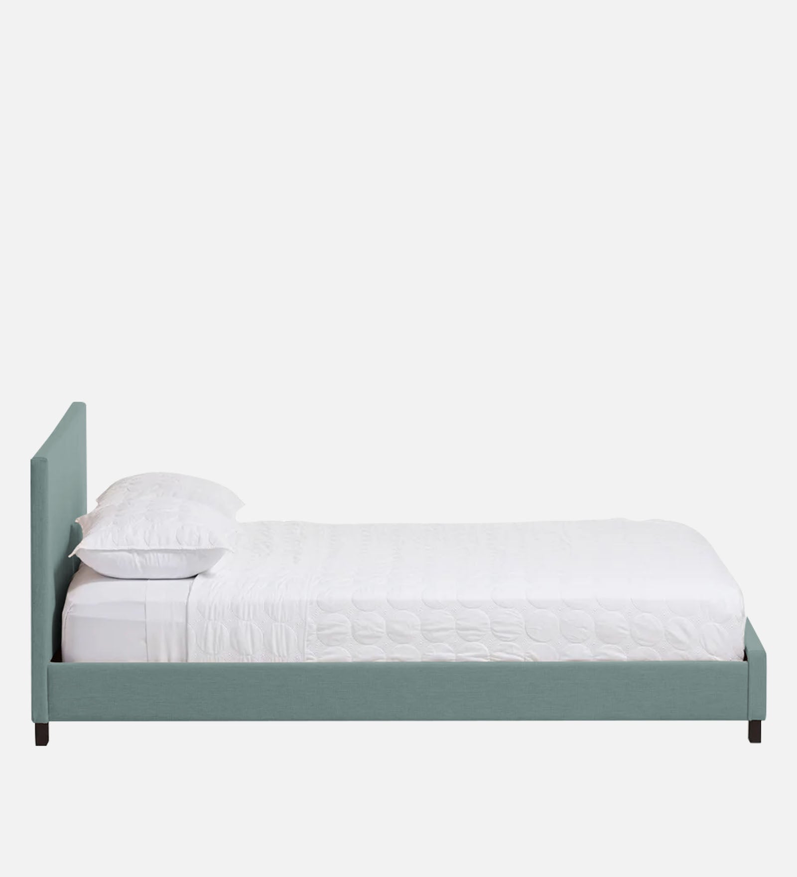 Lora Fabric Upholstered Queen Size Bed In Suka Blue Colour - Febonic Living