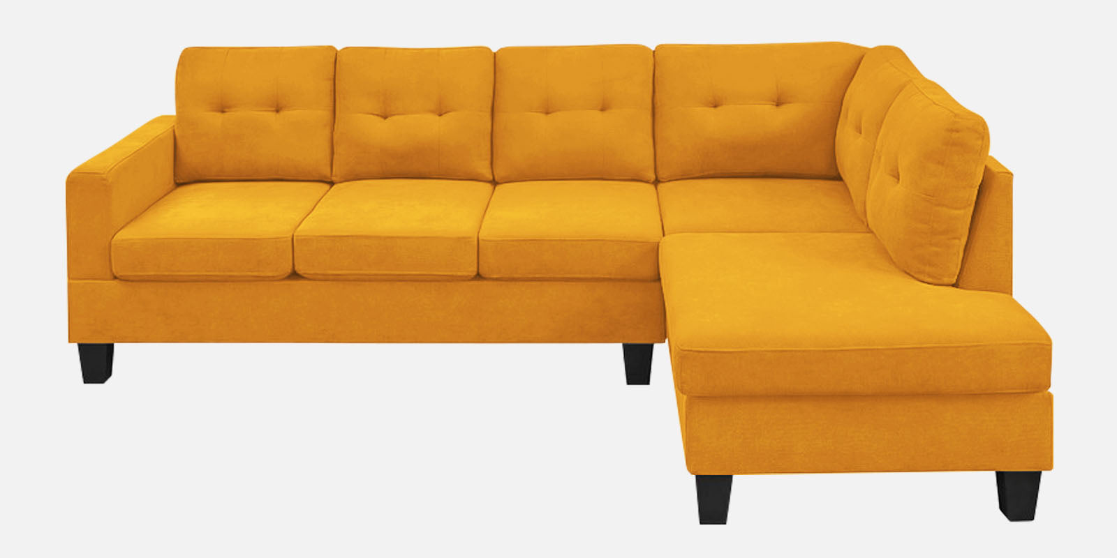 Thomas Fabric LHS Sectional Sofa (3+Lounger) In Bold Yellow Colour - Febonic Living