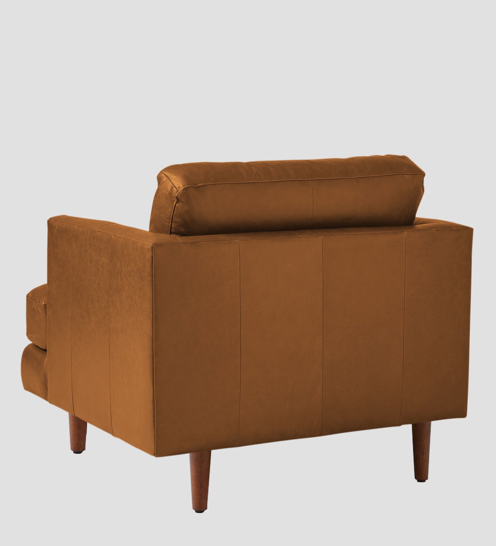 Sterio Leatherette 1 Seater Sofa In Cinnamon Brown Colour - Febonic Living