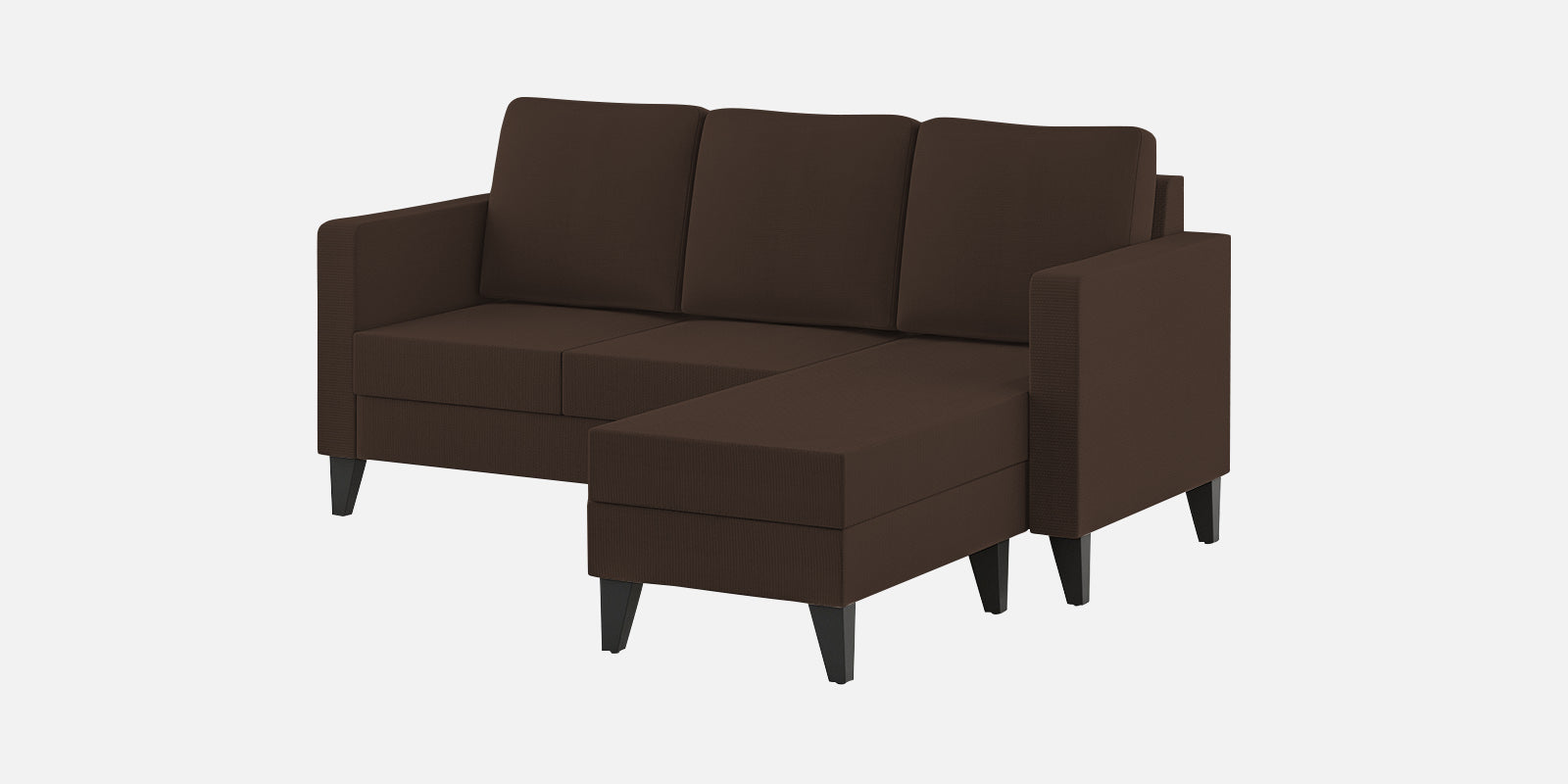 Nori Fabric LHS Sectional Sofa (2+Lounger) In Cidar Brown Colour - Febonic Living