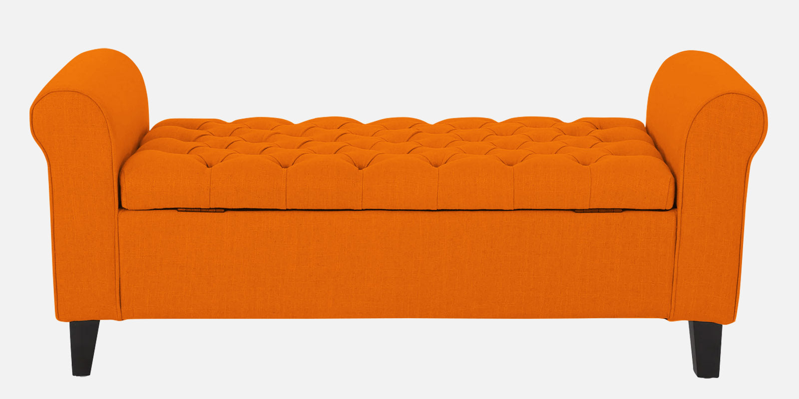 Nowia Fabric 2 Seater Recamier In Vivid Orange Colour With Storage - Febonic Living