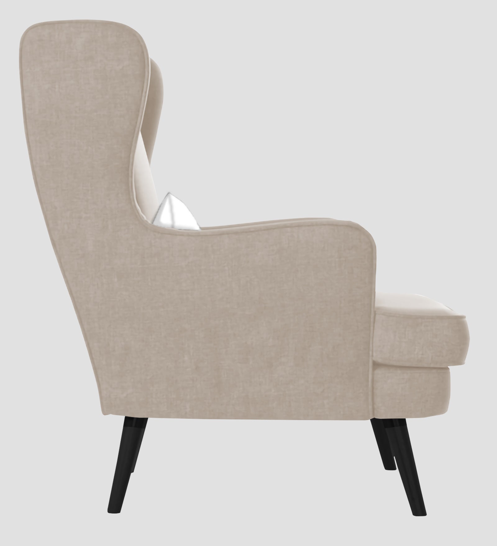 Niya Velvet Wing Chair In Cream Beige Colour - Febonic Living