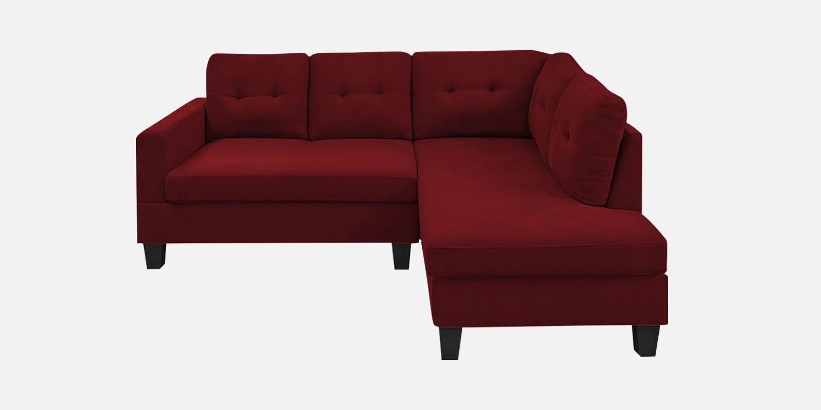 Thomas Fabric LHS Sectional Sofa (2+Lounger) In Blood Maroon Colour - Febonic Living
