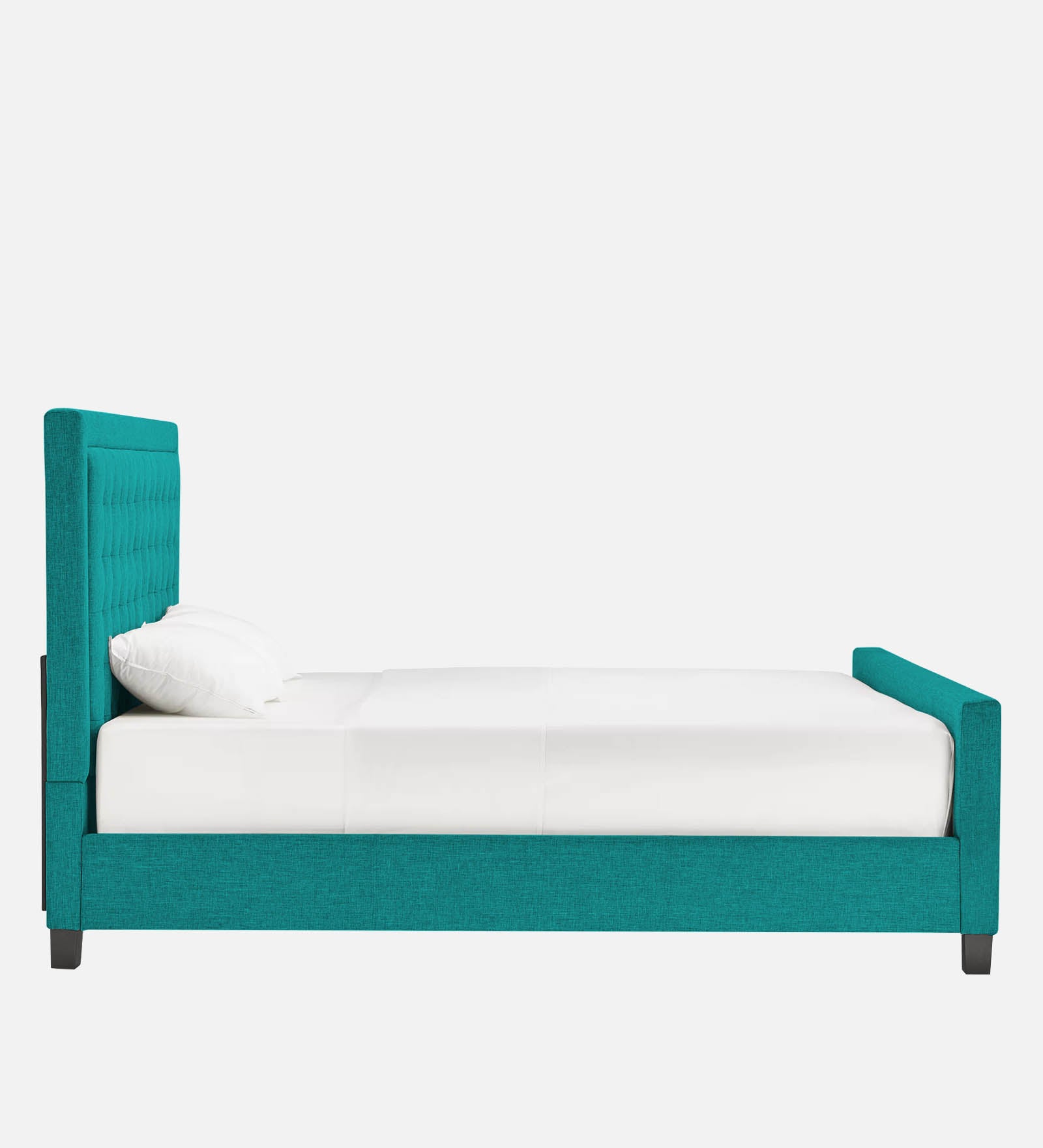 Kaster Fabric Queen Size Bed In Sea Green Colour - Febonic Living