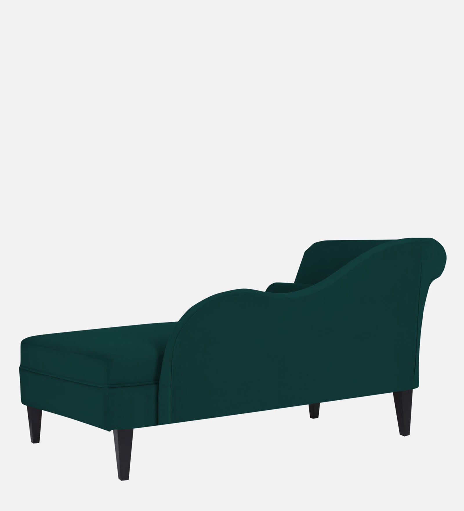 Rana Velvet LHS Chaise Lounger In Forest Green Colour - Febonic Living