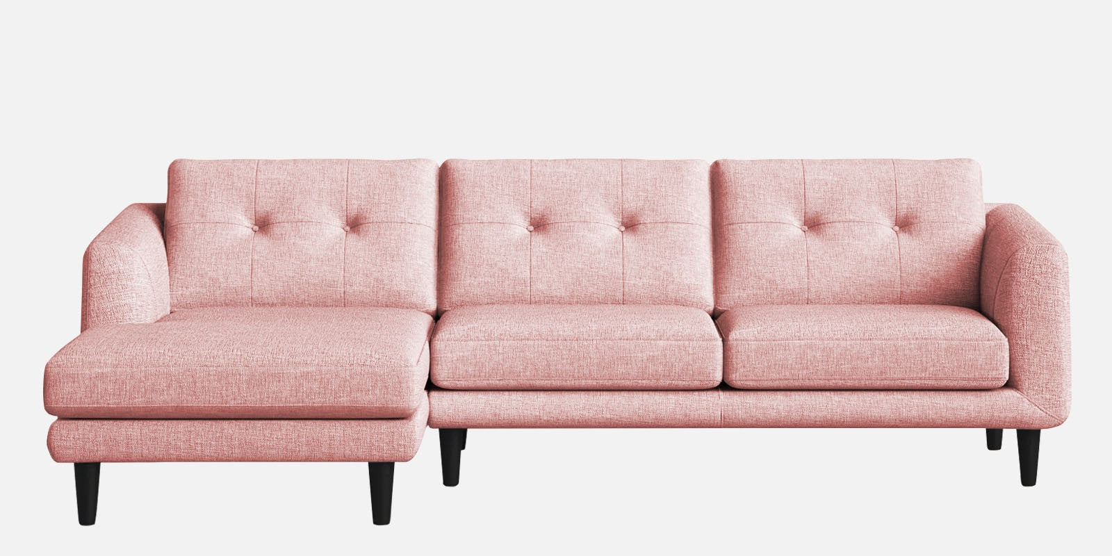 Natasha Velvet RHS Sectional Sofa (3+Lounger) In Millennial Pink Colour - Febonic Living