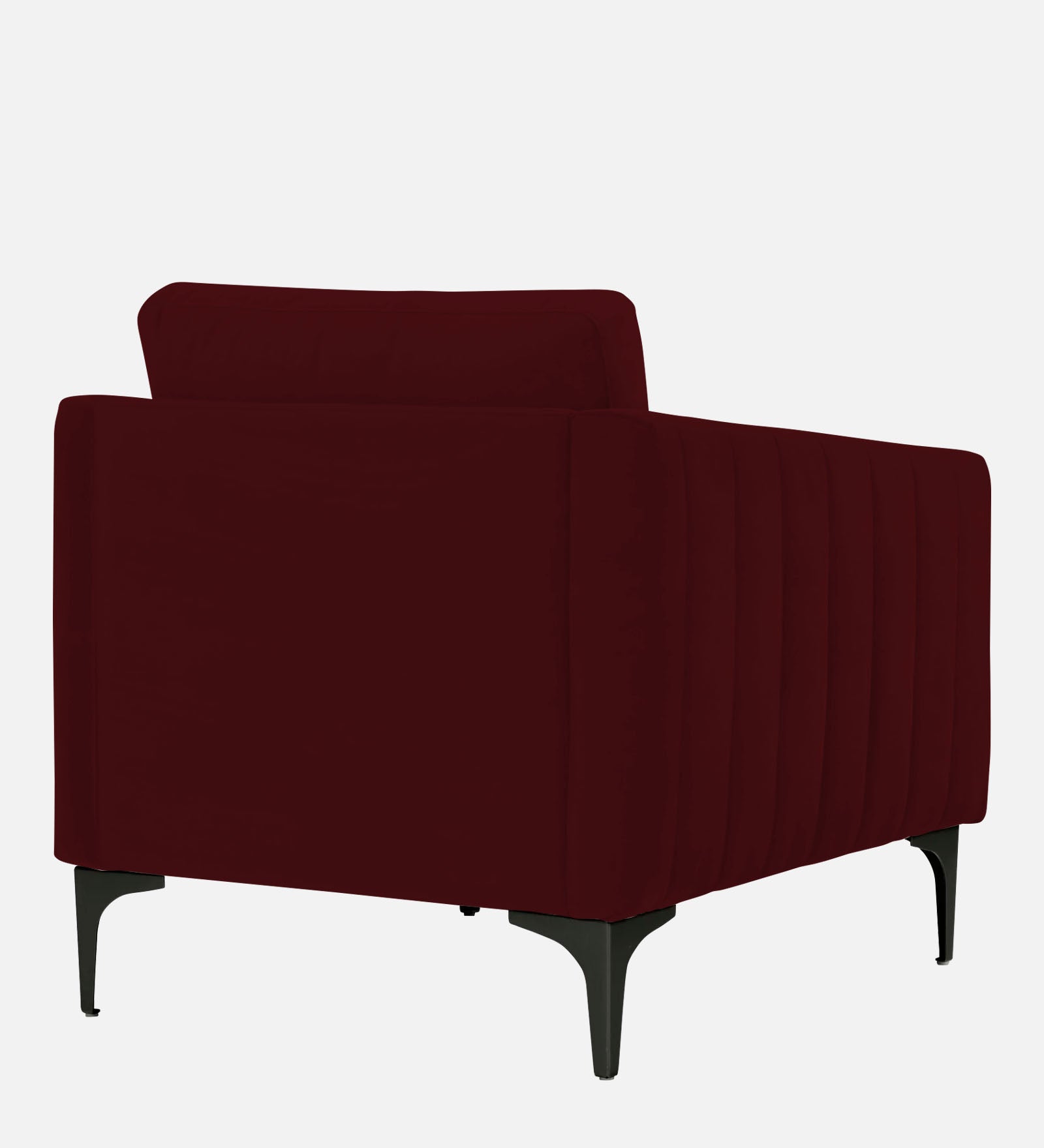 Haru Velvet 1 Seater Sofa In Dark Maroon Colour - Febonic Living