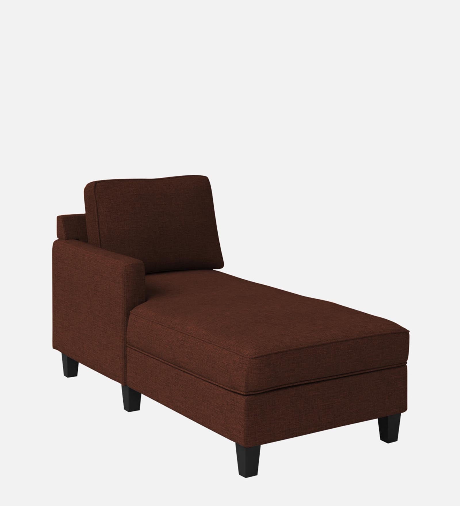 Royee Fabric LHS Chaise Lounger In Coffee Brown Colour With Storage - Febonic Living