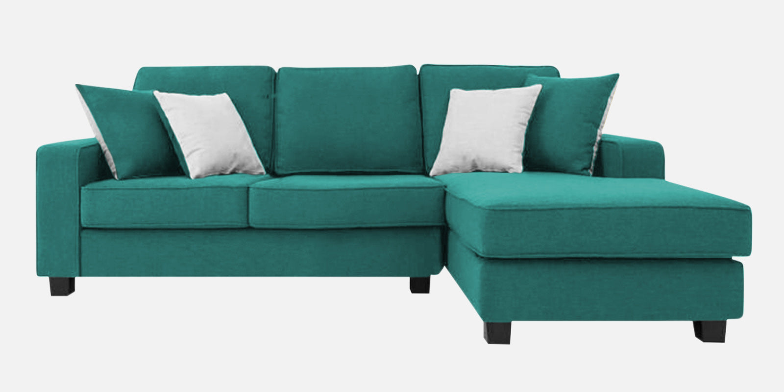 Ladybug Fabric LHS Sectional Sofa (2+Lounger) In Sea Green Colour - Febonic Living