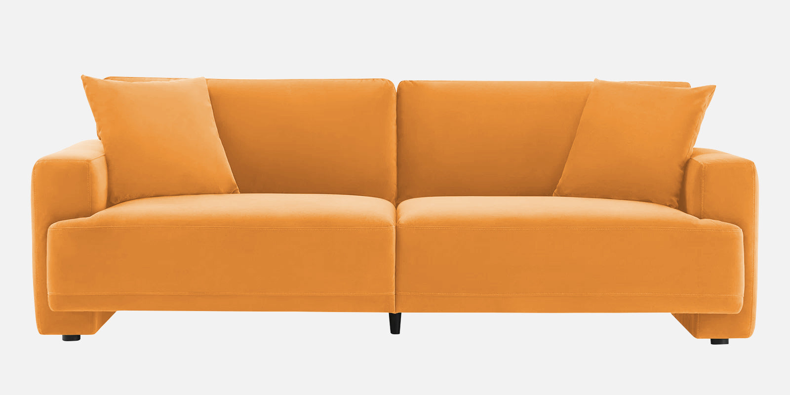 Kosta Velvet 3 Seater Sofa In Tangerine Orange Colour - Febonic Living