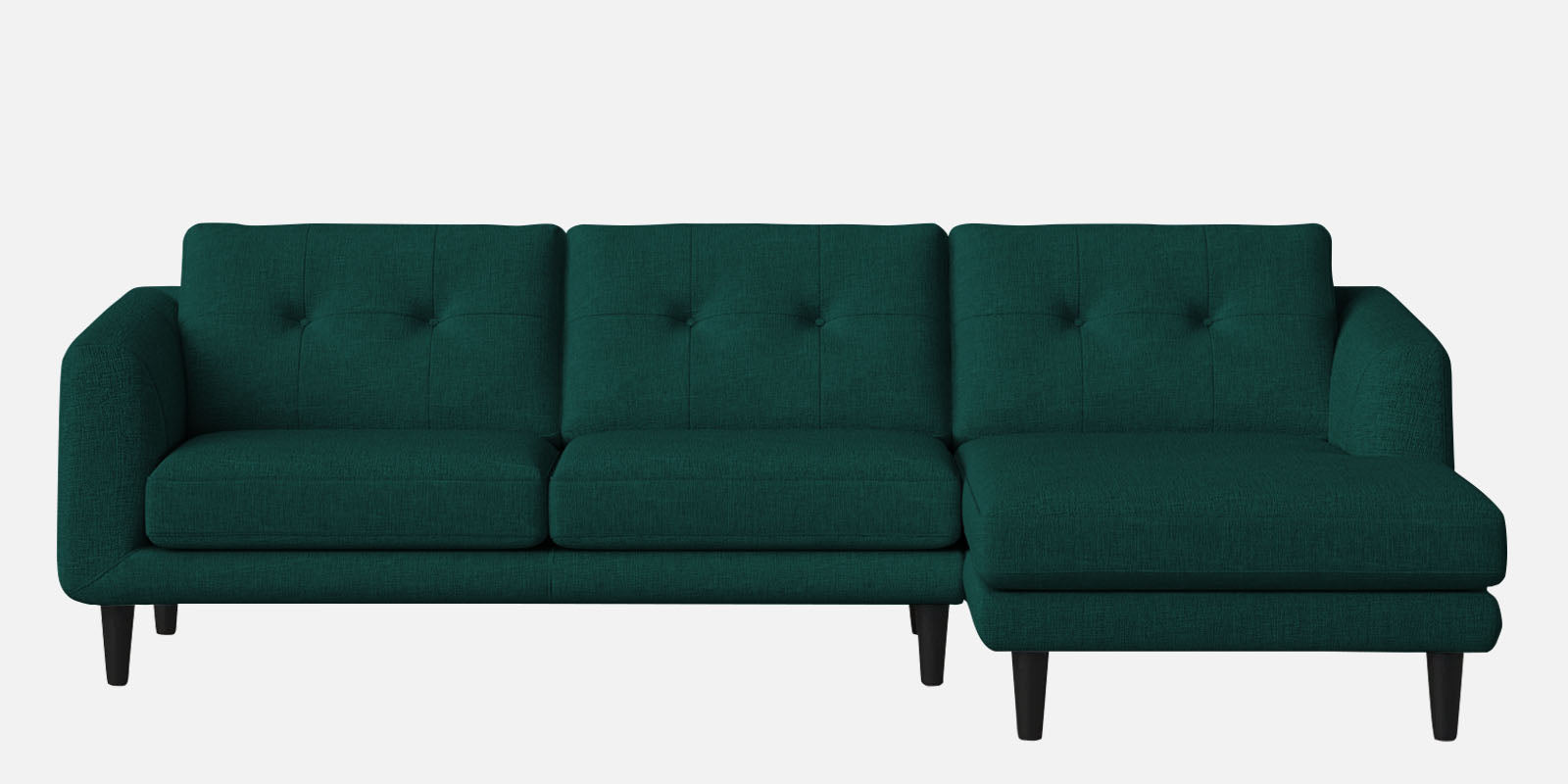 Natasha Velvet LHS Sectional Sofa (3+Lounger) In Forest Green Colour - Febonic Living