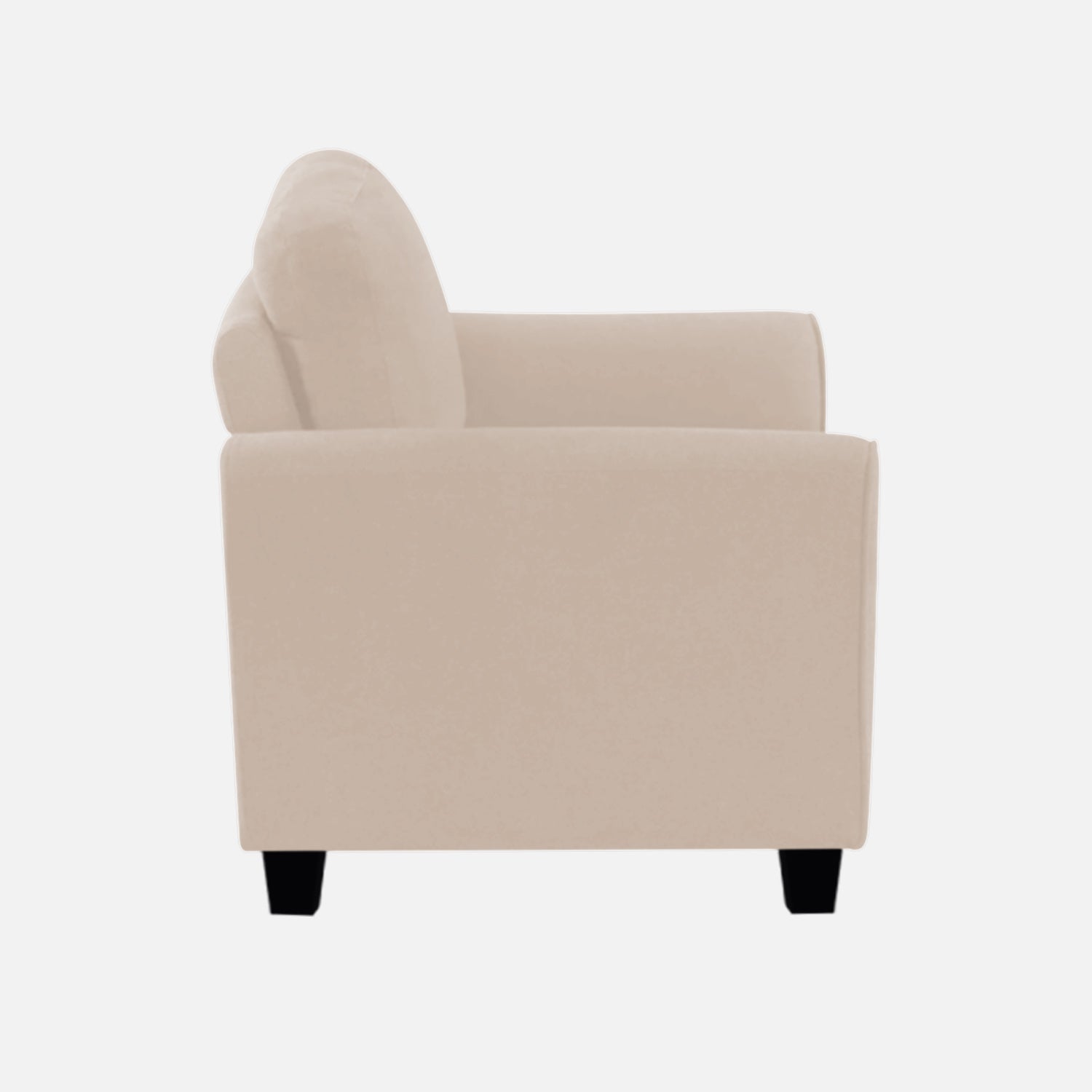 Daroo Velvet 1 Seater Sofa In Camel Beige Colour - Febonic Living