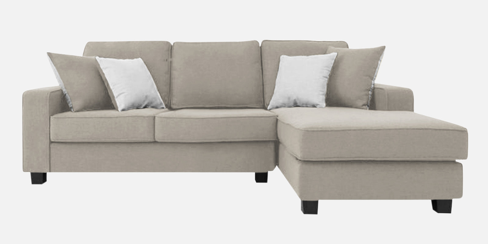Ladybug Fabric LHS Sectional Sofa (2+Lounger) In Ash Grey Colour - Febonic Living