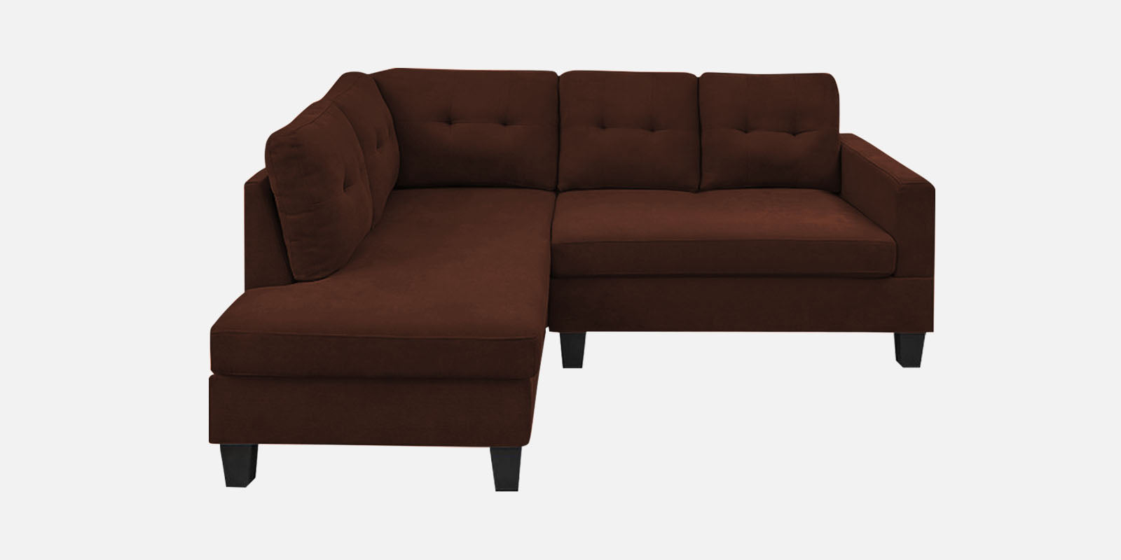 Thomas Fabric RHS Sectional Sofa (2+Lounger) In Coffee Brown Colour - Febonic Living