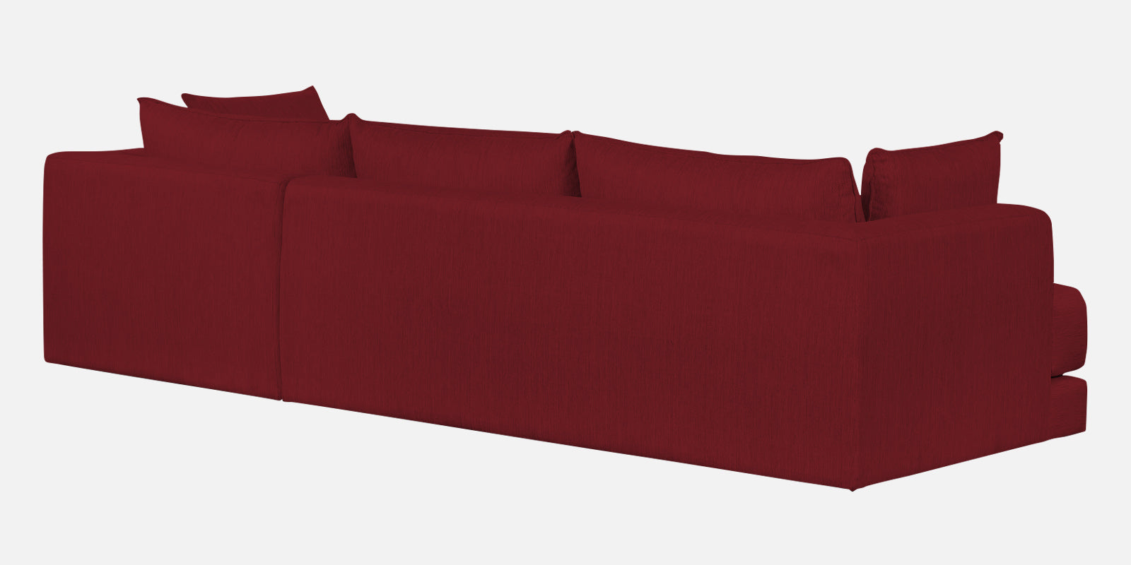 Ziggy Fabric RHS Sectional Sofa (3+Lounger) In Chilli Red Colour - Febonic Living
