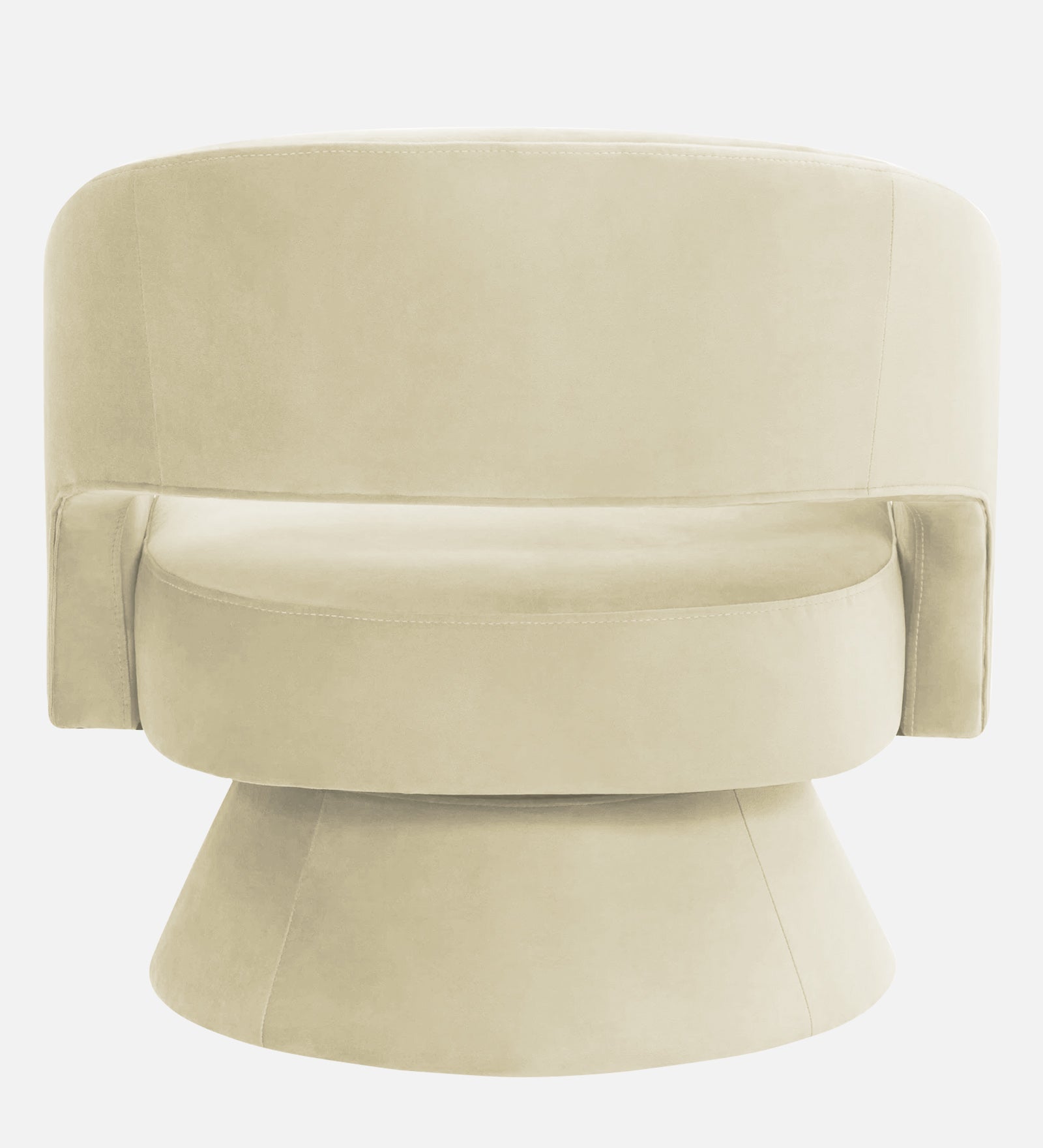 Pendra Velvet Swivel Chair In Warm White Colour - Febonic Living