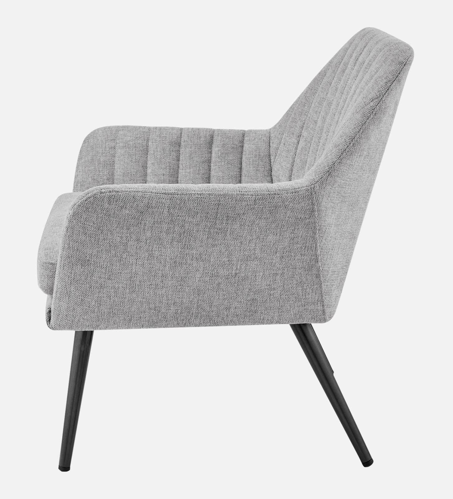 Bella Fabric Arm Chair In Lit Grey Colour - Febonic Living
