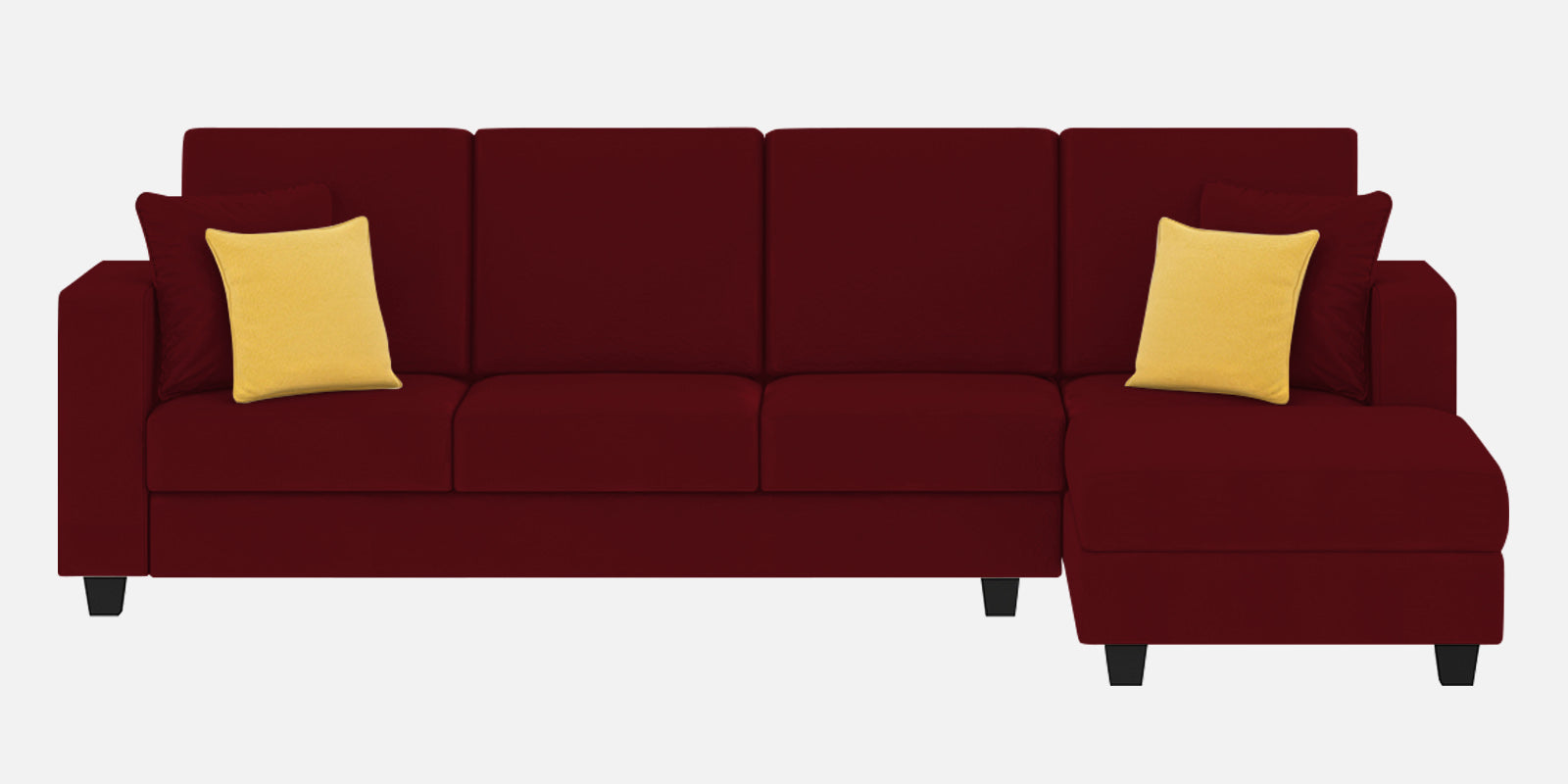 Nabi Fabric LHS Sectional Sofa (3+Lounger) In Ruby Red Colour - Febonic Living