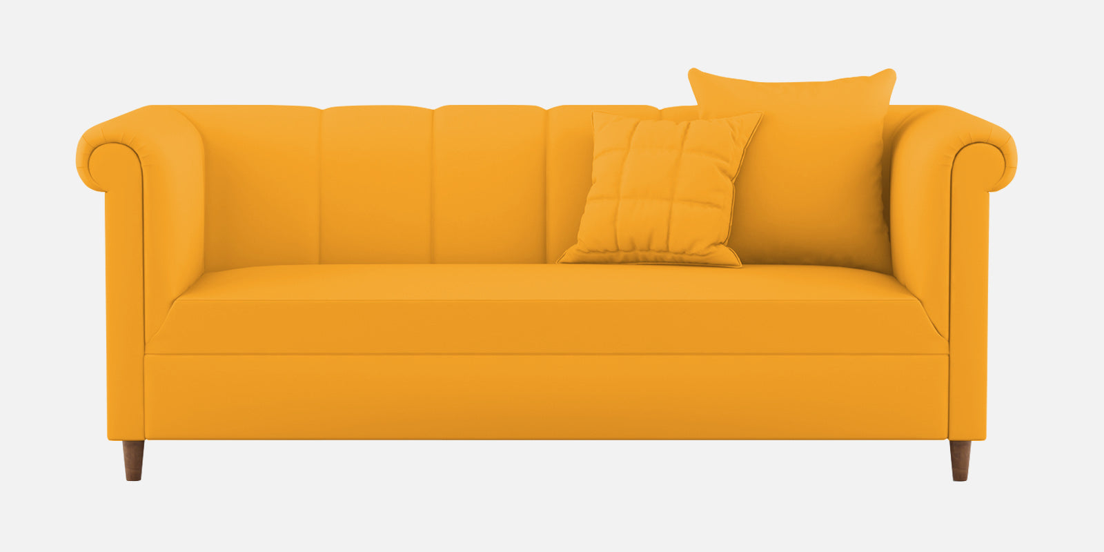 Rubi Velvet 3 Seater Sofa In Safforn Yellow Colour - Febonic Living