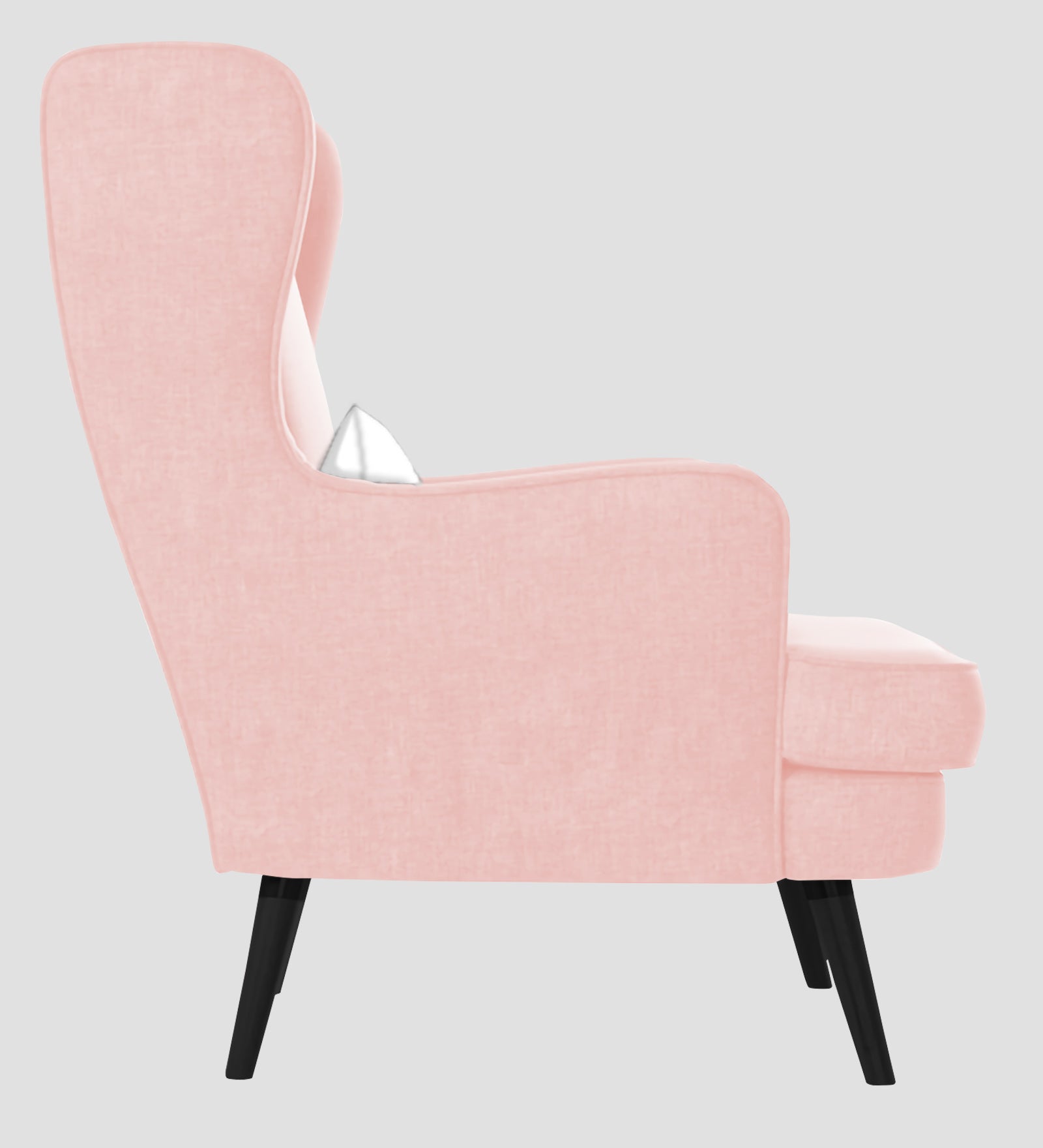 Niya Velvet Wing Chair In Millennial Pink Colour - Febonic Living