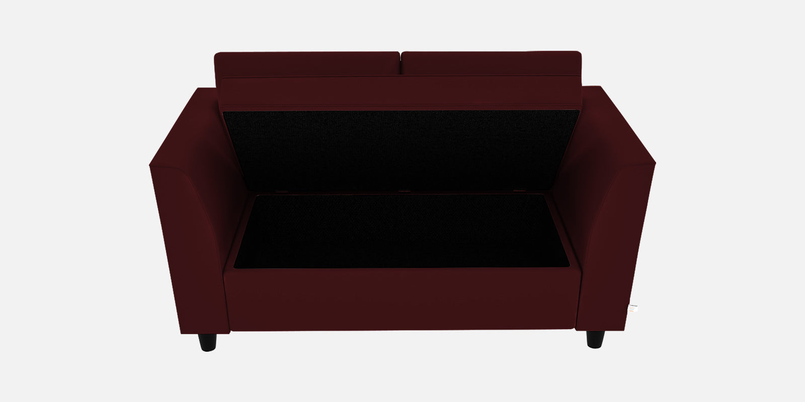 Bristo Velvet 2 Seater Sofa In Dark Maroon Colour With Storage - Febonic Living
