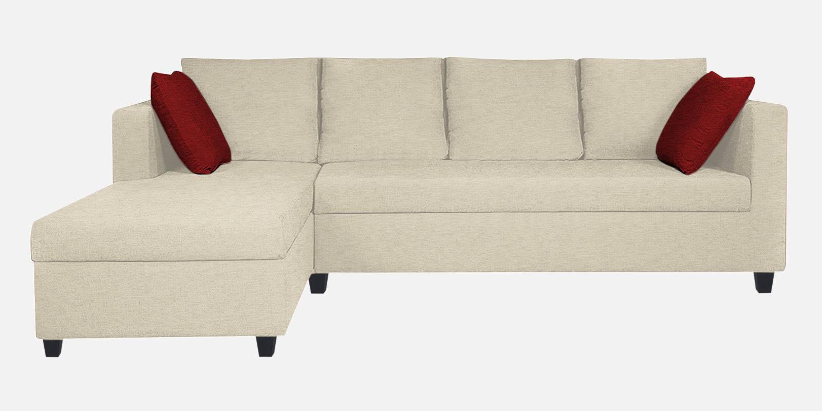 Nebula Fabric RHS Sectional Sofa (3+Lounger) In Ivory Cream Colour - Febonic Living