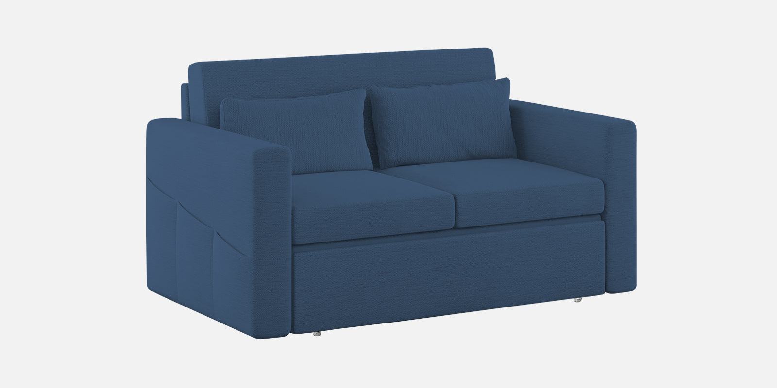River Fabric 2 Seater Pull Out Sofa Cum Bed In Light Blue Colour - Febonic Living